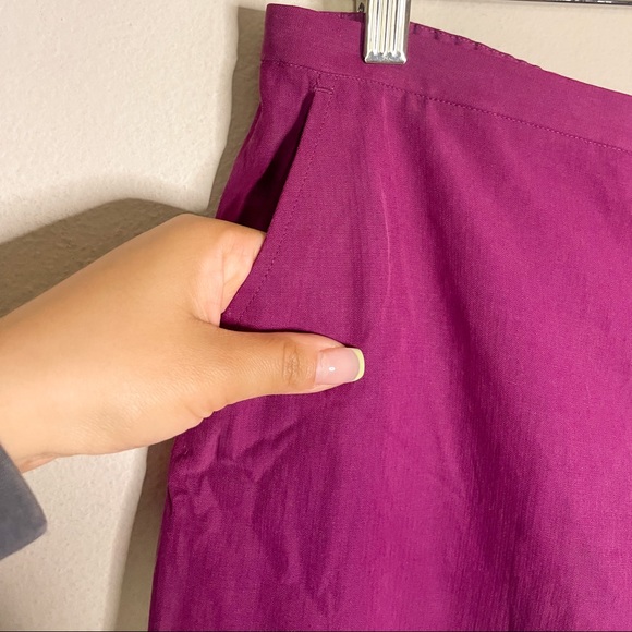 Eileen Fisher | NWT!! Silk Cotton Blend Berry Trouser In Fuchsia  Size: Medium - Picture 3 of 8